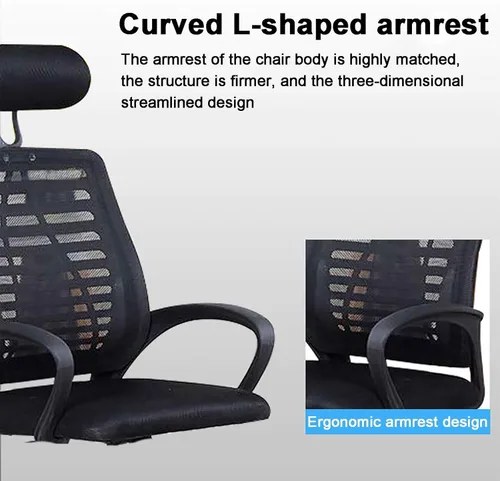 Vista 4 de Ergonomic Computer Chair Gaming Chair with Headrest and Lumbar Support, High Back Mesh Desk Chair Swivel Executive Chair for Home Office Study Pink