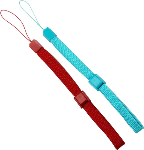 Vista 4 de Jadebones Paquete de 2 volantes de carreras con correa de muñeca para Wii y Wii U rojo y azul