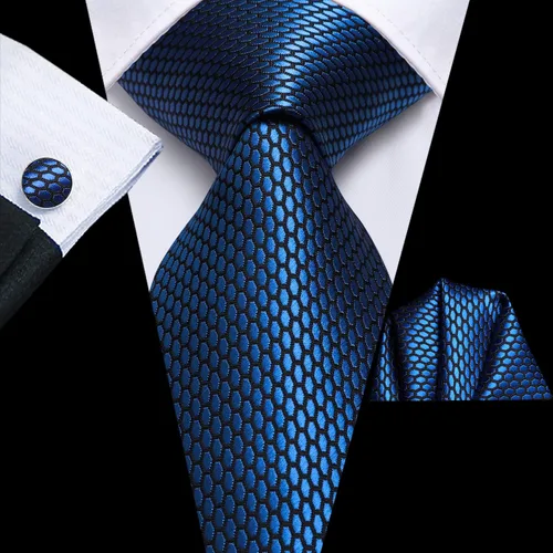 Vista 203 de Dubulle Corbata tejida de cachemira para hombre y gemelos de pañuelo para hombre, conjunto de gemelos para boda formal y negocios