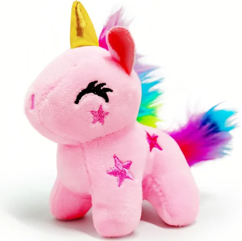 Vista 8 de Kawaite Animales de peluche de unicornio azul para niños y adultos, mini llavero de peluche, peluche de unicornios, animal de peluche suave