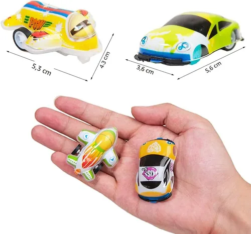 Vista 2 de 46 mini aviones de tracción y autos de tracción para niños pequeños y niñas, juego de vehículos de carreras para niños, juguetes a granel, juguetes