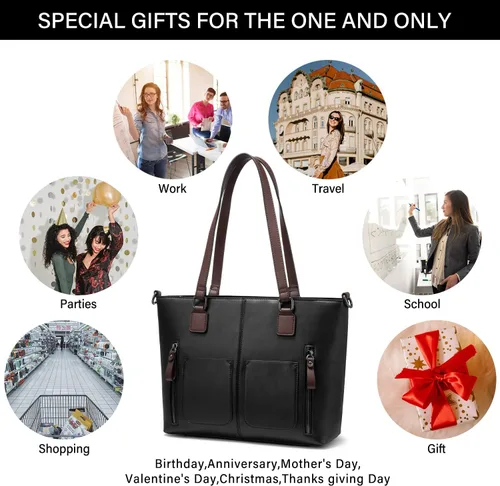 Vista 9 de LOVEVOOK Carteras Bolso Tote para Mujer, Bolsos Grandes de Hombro, Bolsas de Trabajo de Cuero con Múltiples Bolsillos, Bolso Satchel Hobo