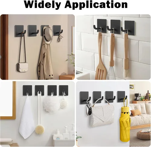 Vista 6 de Livabber Ganchos adhesivos para toallas, ganchos de pared autoadhesivos de acero inoxidable 304, ganchos de ducha impermeables para bata/ropa