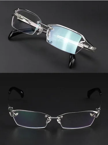 Vista 7 de Agstum - Gafas de titanio de lujo con montura de lentes transparentes