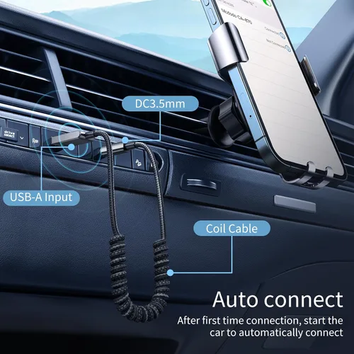 Vista 4 de Mcdodo Adaptador Bluetooth auxiliar 5.3 con micrófono incorporado calidad de CD Transmisión 10M Receptor Bluetooth USB 2.0 a 0.138 in Kit de coche
