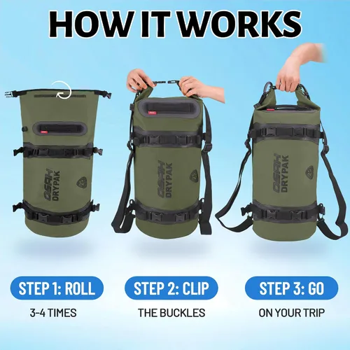 Vista 7 de Bolsa de lona impermeable de 40L y bolsa seca de 25L