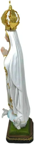 Vista 2 de Figura religiosa de la Virgen de Fátima (12 pulgadas/11.8 in), estatua de resina