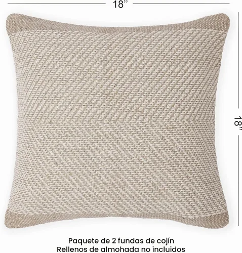 Vista 2 de REDEARTH · Fundas de cojín boho hechas a mano - Estilo chic bohemia de granja - Fundas de cojín tejidas para acento, interior y exterior, para sofá