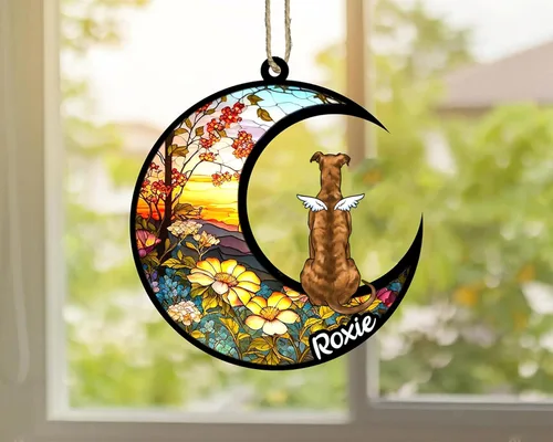 Vista 414 de LOVELYPOD Adorno de Navidad personalizado para perro Basset Hound (marrón) Basset Hound (marrón) adorno para atrapasoles de perro, razas de perros