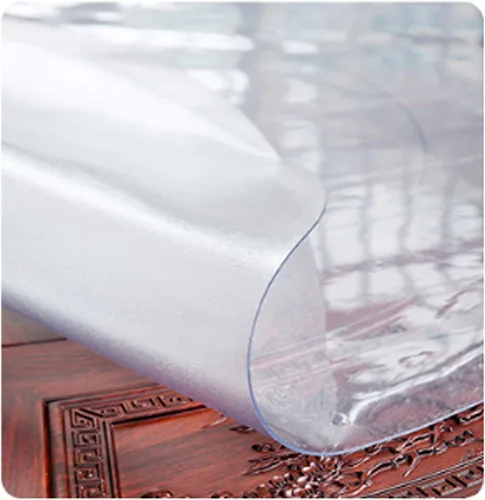 Vista 4 de 0.079 in PVC redondo mate transparente protector de mantel, resistente al agua, a prueba de aceite, antiescaldamiento para mesa de comedor de café