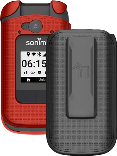 Vista 12 de Funda con clip para teléfono móvil Sonim XP3 Plus 4G, cubierta rígida delgada Nakedcellphone y [rotación/trinquete] Combo de funda de cadera