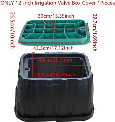 Vista 7 de Tapa de caja de válvula de 12 x 17 pulgadas, tapa de repuesto rectangular para riego exterior