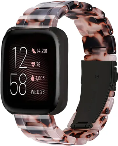Vista 6 de Correa de repuesto para reloj inteligente Fitbit Versa/Versa 2/Edición especial/Lite, pulseras de resina de moda para mujeres y hombres, pulsera