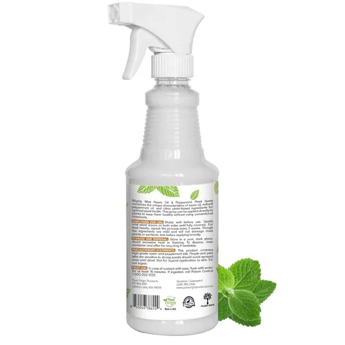 Vista 6 de Mighty Mint Spray nutritivo para plantas de aceite de neem y menta, brillo natural de hojas para uso en interiores y exteriores, fórmula a base