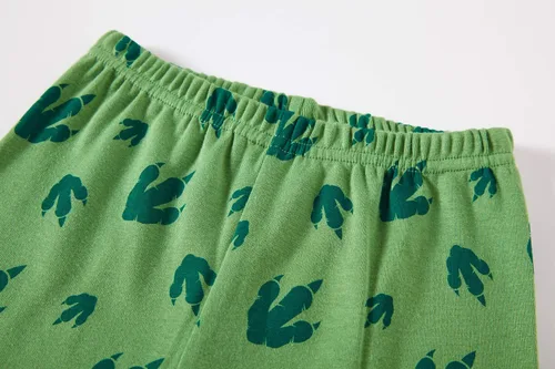 Vista 6 de Popshion Pijamas cortas de 2 piezas para niños pequeños, ropa de dormir de tiburón de tren, 100% algodón, pijamas de dinosaurio para niños pequeños