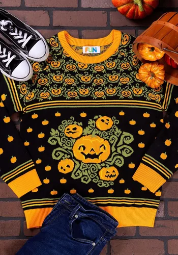 Vista 4 de Suéter feo de Halloween con parche de calabaza para, Multi