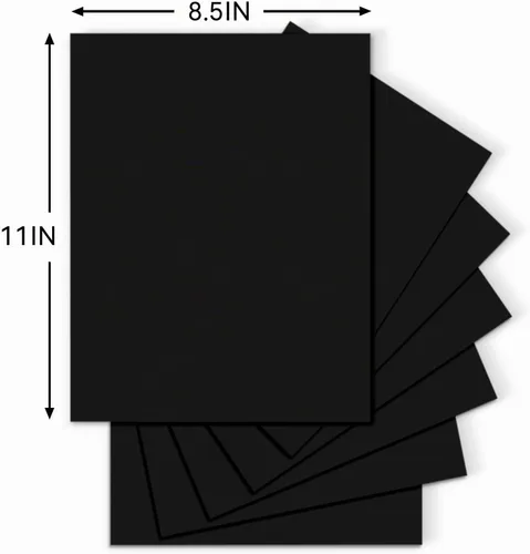 Vista 3 de 25 hojas de papel de cartulina negra, cartulina de 8.5 x 11 para Cricut. Black6