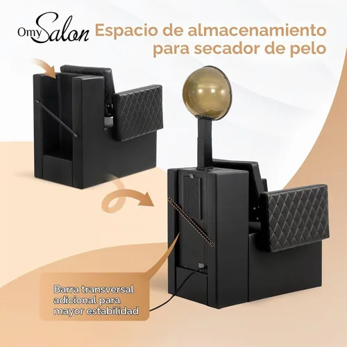 Vista 5 de OmySalon Sillas secadoras para salón, silla profesional de secador de pelo apta para secadora con capucha, asiento extra ancho, muebles