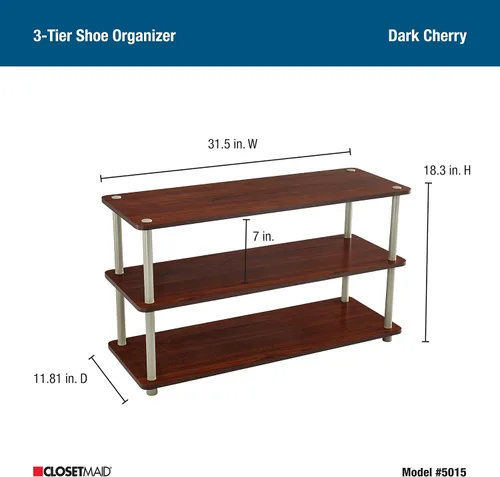 Vista 3 de ClosetMaid 5063 3-Tier Zapato Organizador, Café expreso