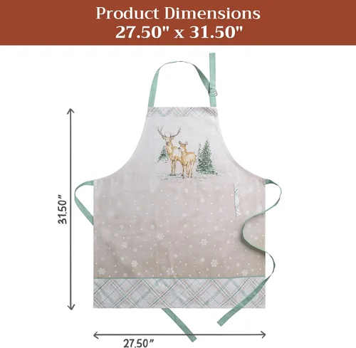 Vista 1104 de Maison d' Hermine Delantales para mujer con bolsillo, 100% algodón (27.50 x 31.50 pulgadas)