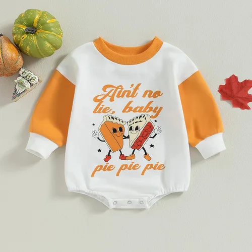 Vista 106 de Ropa de Halloween para bebé niña, sudadera con estampado de calabaza, mameluco de burbujas, lindo traje de Acción de Gracias de otoño