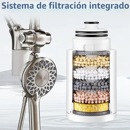 Vista 3 de SINGSUO Filtered Rain Shower Head with Handheld Spray Combo(Brushed Nickel)