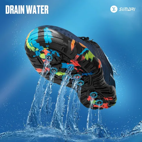 Vista 5 de Simari Zapatos de agua para mujer, hombre, natación, playa, piscina, deportes acuáticos, secado rápido, estilo descalzo, buceo, surf y caminar