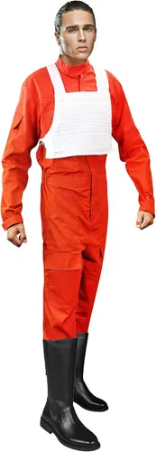 Vista 4 de Mono X-wing Rebel Fighter Pilot naranja + Chaleco blanco de Star Wars