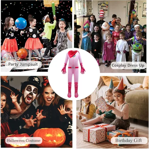 Vista 7 de ANUBHAVSHAALA Disfraz de princesa para niñas, overol de cosplay de 4 a 10 años