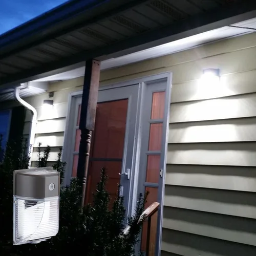 Vista 6 de Paquete de luz LED de pared, 26 W (equivalente a 150-250 W), con fotocélula del atardecer al amanecer, 3000 lm, 5000 K, luz blanca de día, luces