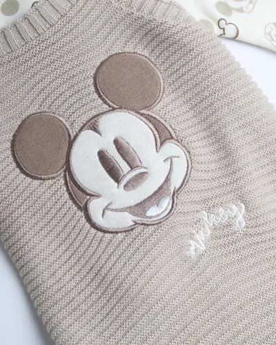 Vista 4 de Disney Conjunto de 2 piezas de Mickey Mouse, Winnie the Pooh y overol de punto, pantalones para bebés, 0-9 meses