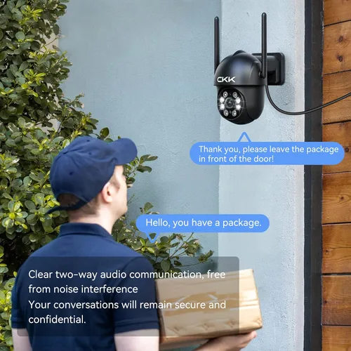 Vista 7 de CKK Cámara de seguridad 2K al aire libre, 3MP WiFi Cámaras de seguridad 1 Paquete