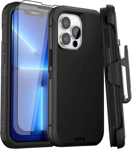 Vista 33 de Funda para iPhone 13 Funda 6.1" con Soporte Plegable y Clip para Cinturón con 2 Protectores de Pantalla + 2 Protectores de Lente de Cámara, Cubierta