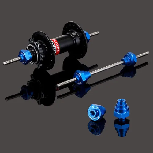 Vista 4 de Rueda de bicicleta Truing Stand Thru Axle Adapter 12/15/0.787 in herramienta de buje libre (Azul)