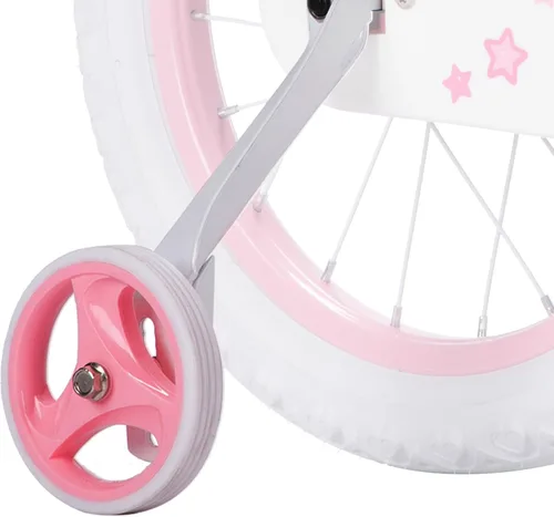 Vista 9 de RoyalBaby Ruedas de entrenamiento para bicicletas de niños de 12 pulgadas, soportes de acero resistentes y neumáticos de goma silenciosos, Negro