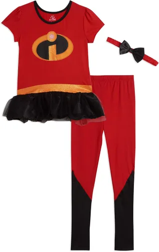 Vista 2 de Disney Incredibles - Conjunto de 3 piezas de camiseta y diadema para cosplay, color violeta para recién nacidos a niños grandes