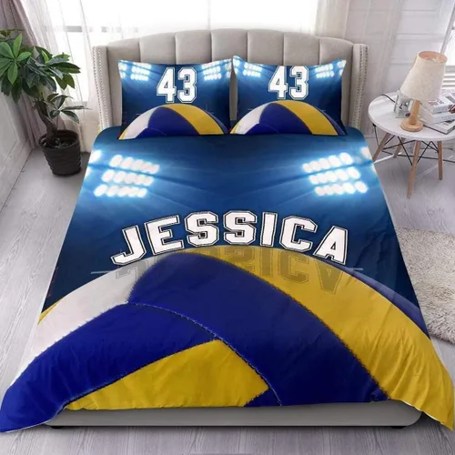 Vista 17 de Juego de ropa de cama de voleibol, edredón de microfibra para deportes, voleibol, tamaño King, Queen, individual, decoración para el hogar