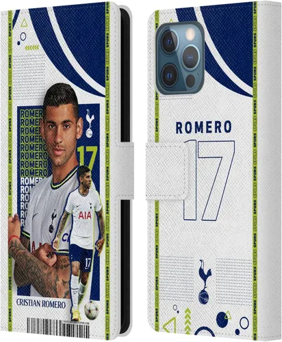 Vista 72 de Head Case Designs Officially Licensed Tottenham Hotspur F.C. Cristian Romero 2022/23 First Team Leather Wallet Case Compatible with Apple iPhone 11