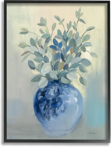 Vista 11 de Stupell Industries Wild Botanicals Plant Sprigs - Cuenco azul redondeado, diseño de Silvia Vassileva Stupell Industries White, 11 x 14 Inches