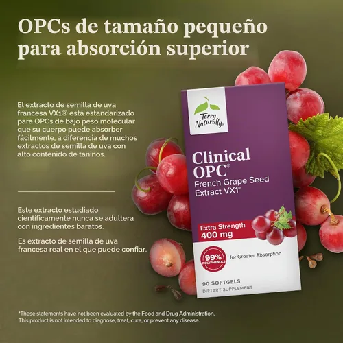Vista 3 de Terry Naturalmente Clinical OPC Fuerza Extra - Apoyo para la Salud del Corazón y las Arterias - Ayuda para la Salud y Función Cerebral para Enfoque