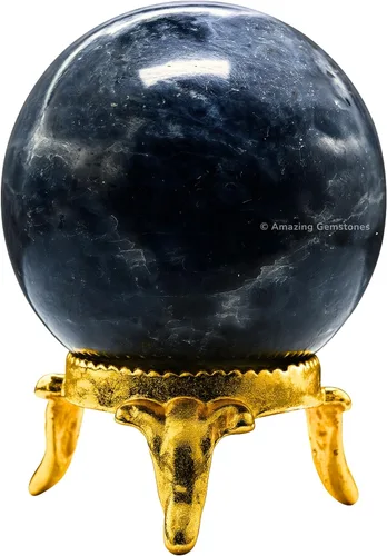 Vista 16 de Amazing Gemstone Bola de cristal de Amazonita con soporte, bolas de meditación de esfera de cristal de 2 pulgadas para brujería y bolas decorativas