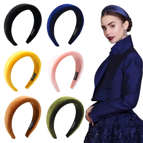 Vista 10 de Ivyu Diademas acolchadas para mujer, 3 piezas de diademas para mujer de moda, bandas para el cabello, diadema neutra hinchada 3Color básico