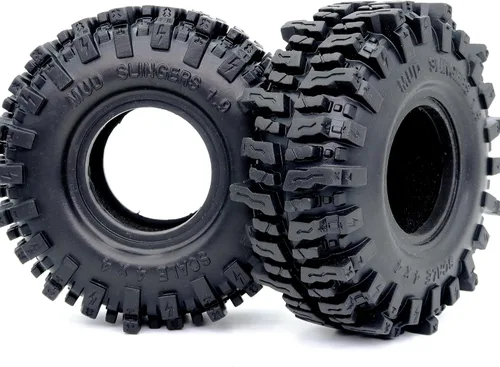 Vista 4 de HOBBYSOUL 2 unidades RC 1.9 Mud Slingers neumáticos suaves pegajosos 4.724 in de alto para 1/10 Mud Rock Crawler Traxxas TRX4 / Axial SCX10 90047