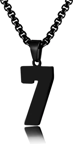 Vista 136 de Collar de Número Dorado para Hombre, Cadena de Acero Inoxidable con Colgante de Número para Atletas, Joyería Deportiva Personalizada para Niños