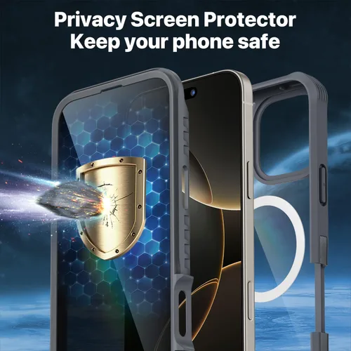 Vista 235 de CENHUFO Funda de privacidad para iPhone 11 Pro, funda de cuerpo completo con protector de pantalla de privacidad de vidrio templado 9H integrado