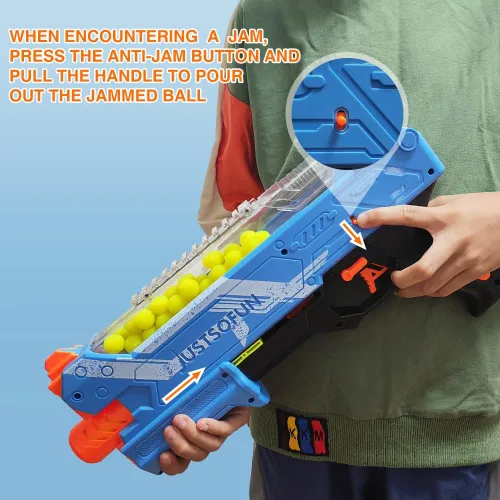 Vista 4 de Pistola Blaster con gafas protectoras y 300 rondas de hasta 110 FPS compatible con dardos Nerf Hyper Rounds, fácil de recargar, soporta hasta 50