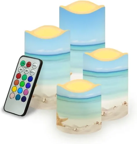 Vista 8 de Jeiento American Flag Flameless Candles 4 Pack 4th of July Home Decoration Flower American Flag LED Candles Battery Operated with Timer Remote