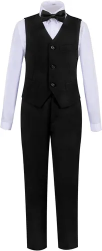 Vista 3 de Conjunto de trajes formales para niños con camisa de vestir y corbatín