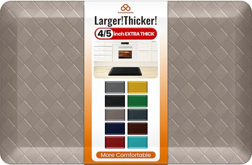 Vista 16 de Tapetes de cocina extra gruesos de 4/5 pulgadas para piso, antideslizantes, antifatiga, tapete de fregadero impermeable resistente a las manchas