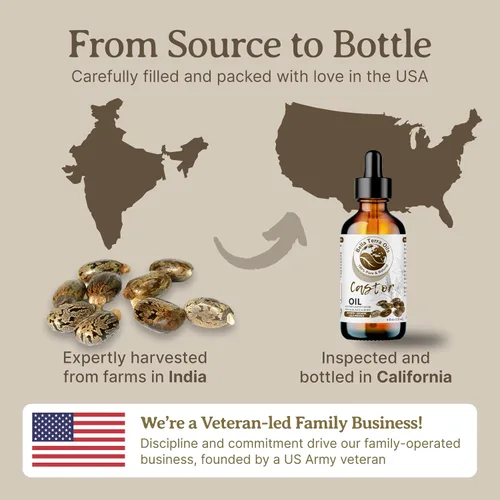 Vista 7 de Bella Terra Oils - Botella de vidrio de aceite de ricino orgánico de 2 onzas - Deléitate con la nutrición orgánica pura de ricino, famosa por su